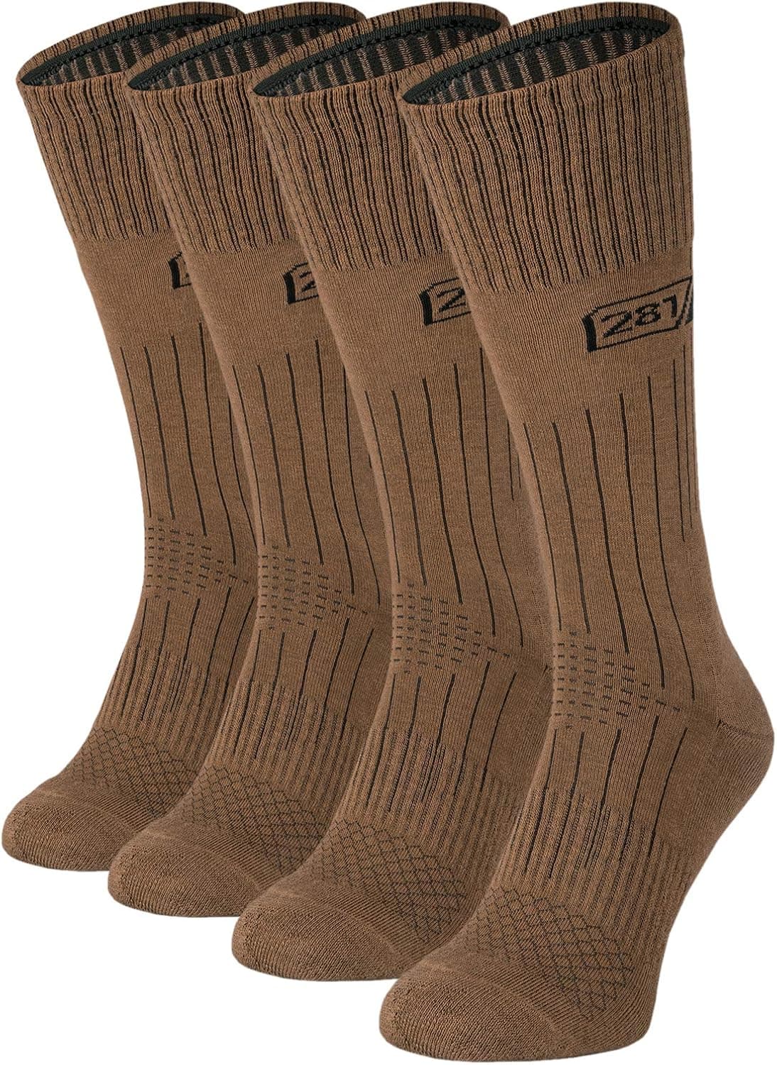281Z Military Lightweight Boot Socks - Tactical Trekking Hiking - Outdoor Athletic Sport (Coyote Brown)