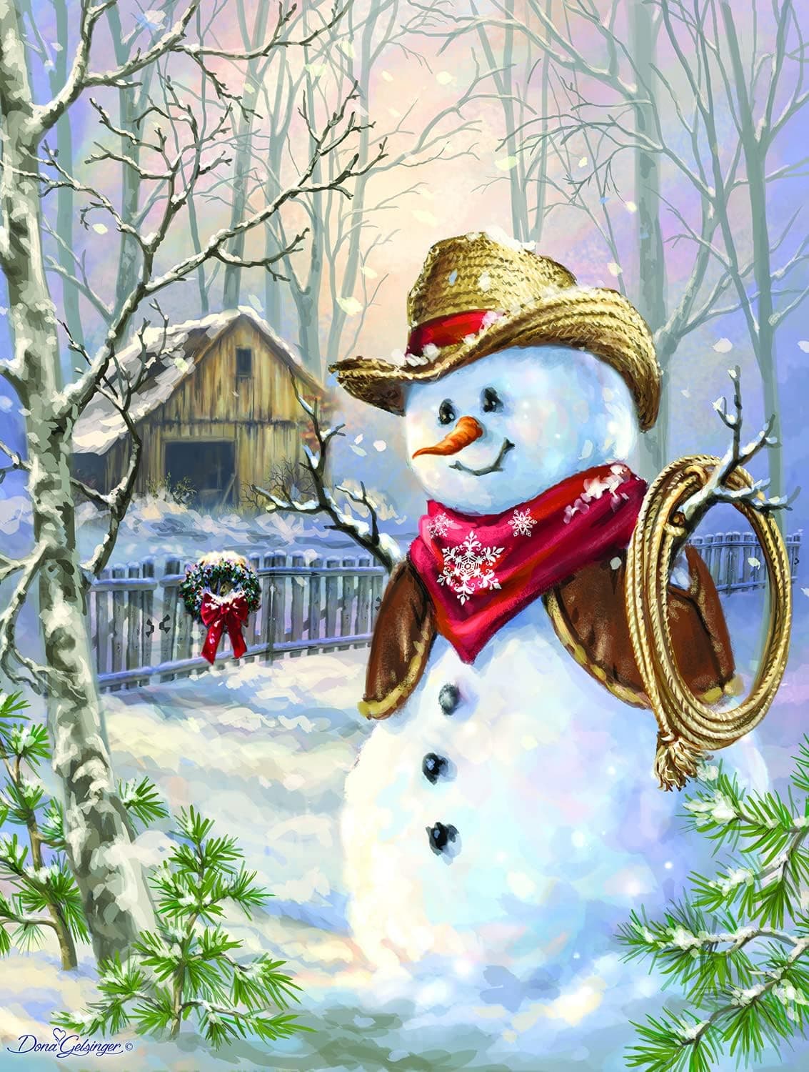 Snow Cowboy 300 Piece Jigsaw Puzzle by SunsOut