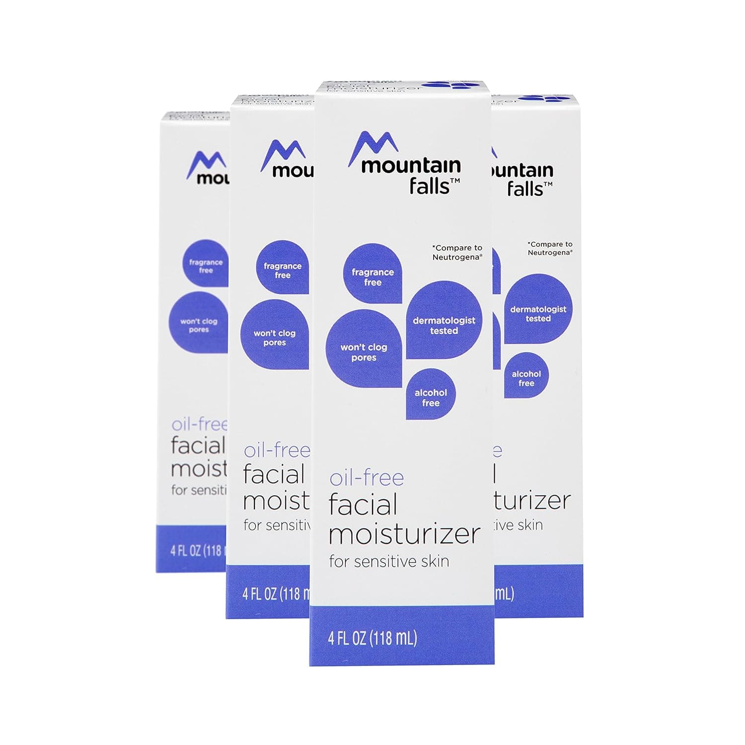 Mountain Falls Oil-Free Facial Moisturizer for Sensitive Skin, 4 Fluid (5W3AB) 16 Ounce (Pack of 4)