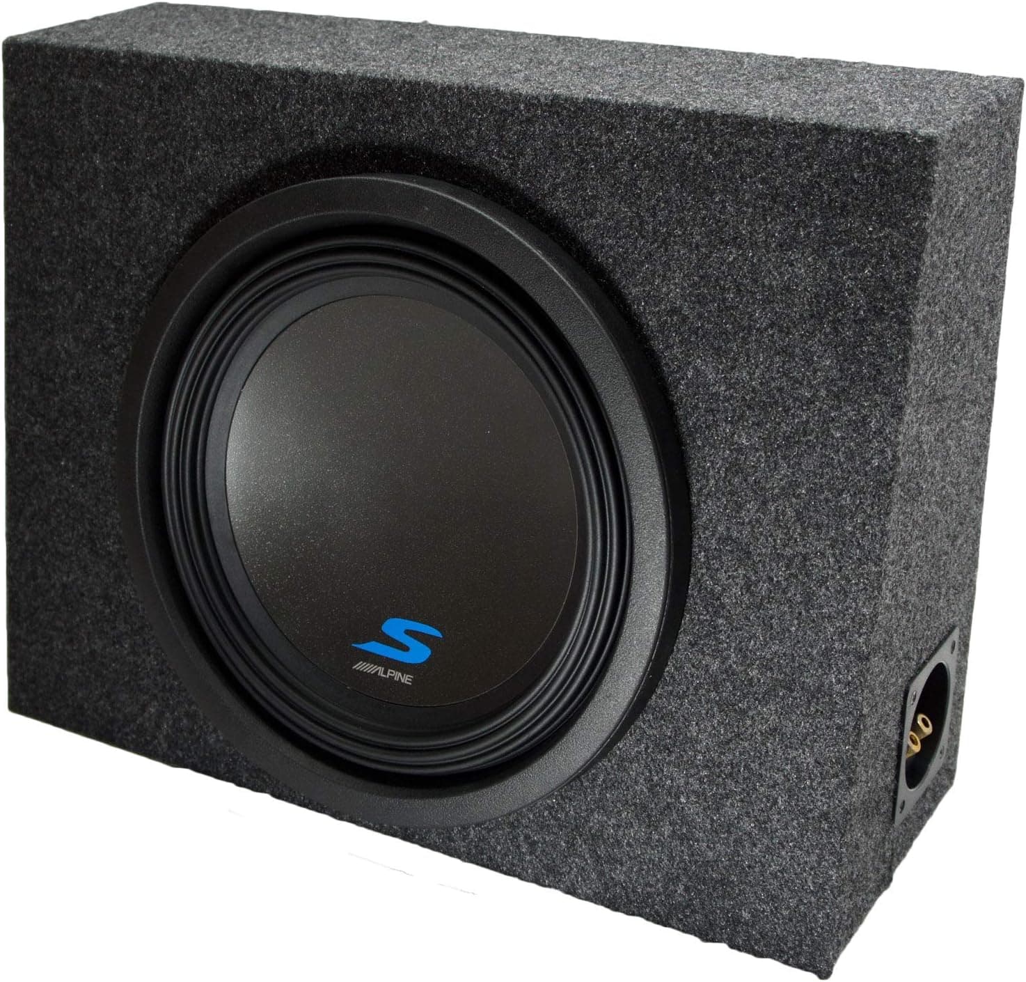 Alpine Bundle Compatible with Universal Vehicles S-W12D4 Single 12" Loaded Sub Box Enclosure