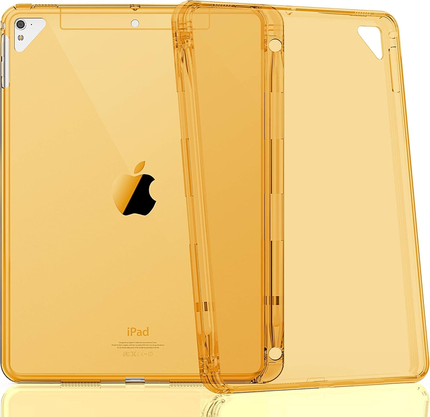 HBorna Case for 9.7 inch Apple iPad, Silicon Back Cover with Pencil Holder for iPad 6th 5th Generation (2018/2017 Model), iPad Pro 9.7, iPad Air, iPad Air 2, Gold