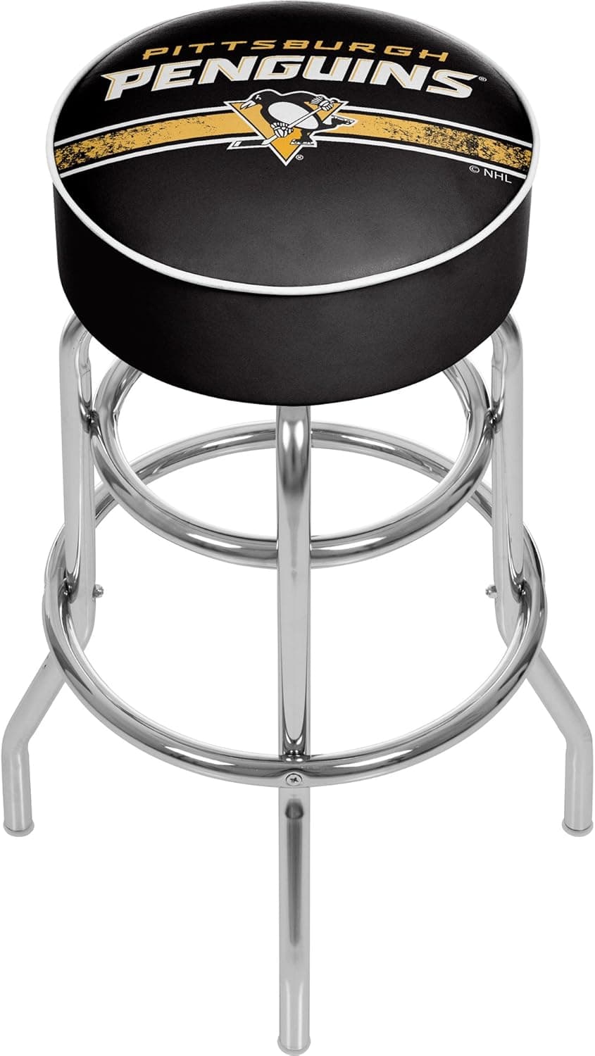 Trademark Gameroom NHL Pittsburgh Penguins Chrome Bar Stool with Swivel