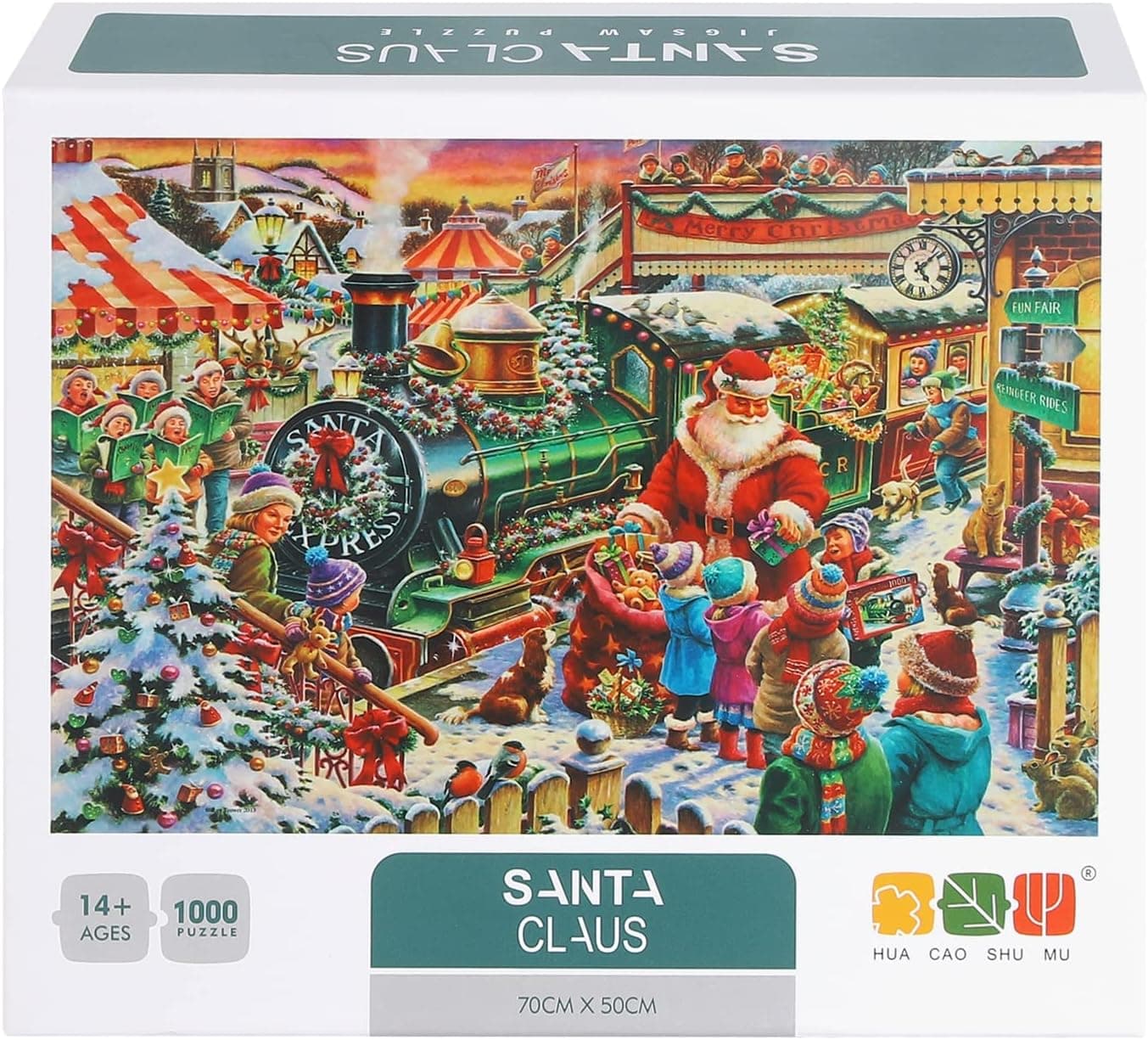 Santa Claus 1000 Piece Jigsaw Puzzle for Kids Adult, Christmas Jigsaw Puzzle for Seniors and Family, 27.6" L X 19.7" W…