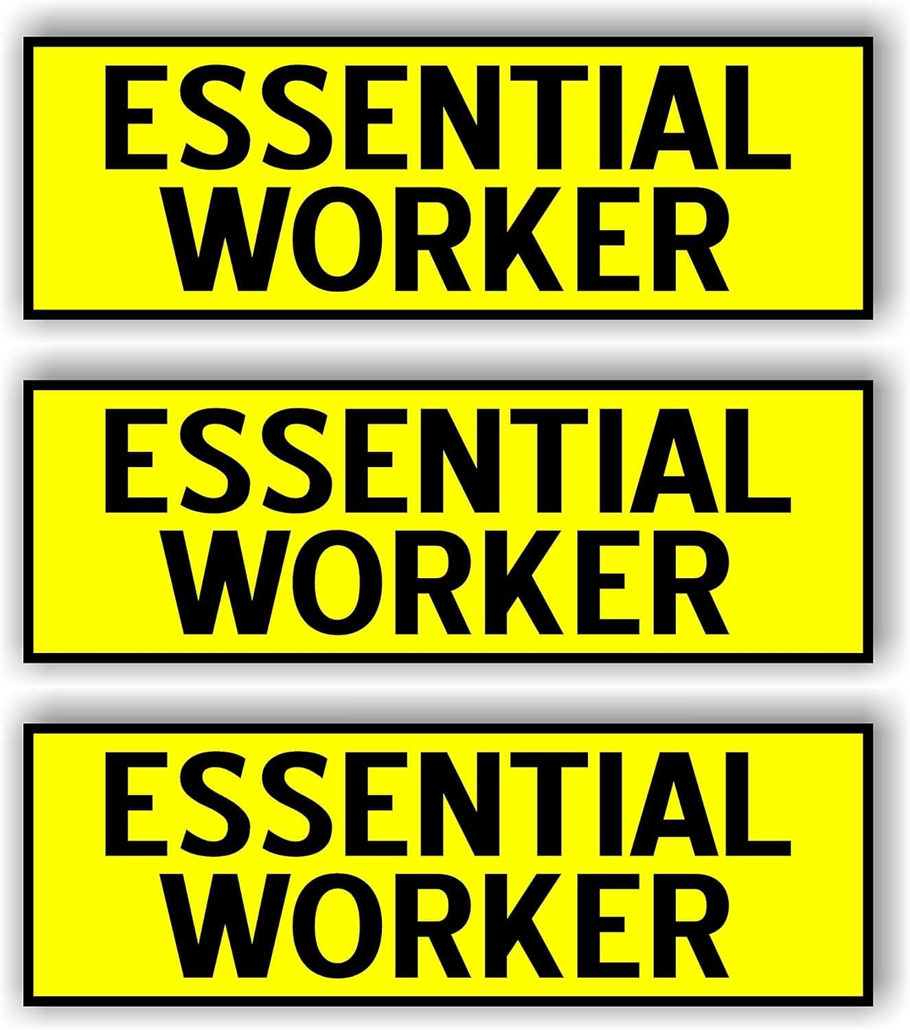 Essential Worker Car Magnet Magnetic Bumper Sticker Bright Safety Yellow
