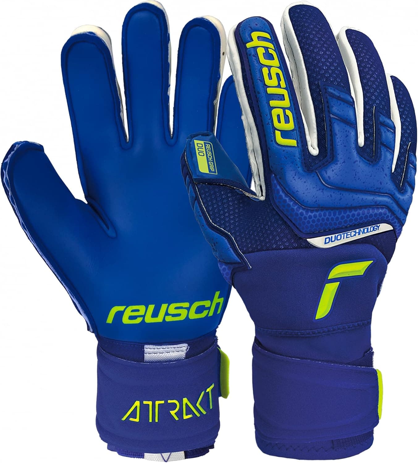Reusch Attrakt Duo Ortho-Tech Goalkeeper Gloves - Blue-Volt 8