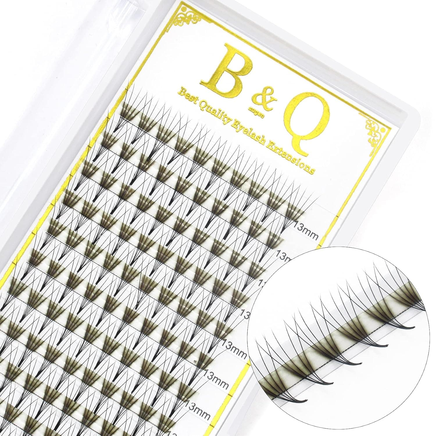 Premade Fans Eyelash Extensions 6D-D-0.07-12 Premade Volume Eyelash Extensions Pointed Base Fans 0.07 Premade Volume Fans C D Curl (6D-D-0.07,12 mm)