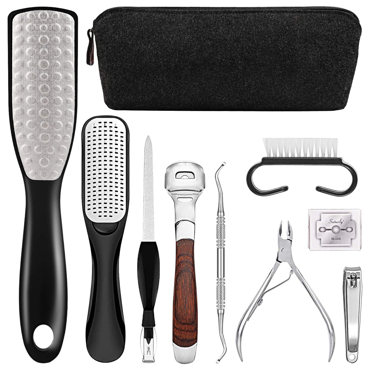 Professional Pedicure Kit, Colossal 9.6'' Foot Rasp Foot Care Kit Foot File Callus Remover Tools Large Foot Scrubber Dead Skin Remover Pedicure Set for Women Men Home Salon