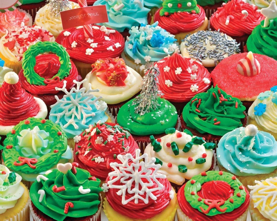 Vermont Christmas Company Christmas Cupcakes Jigsaw Puzzle 1000 Piece