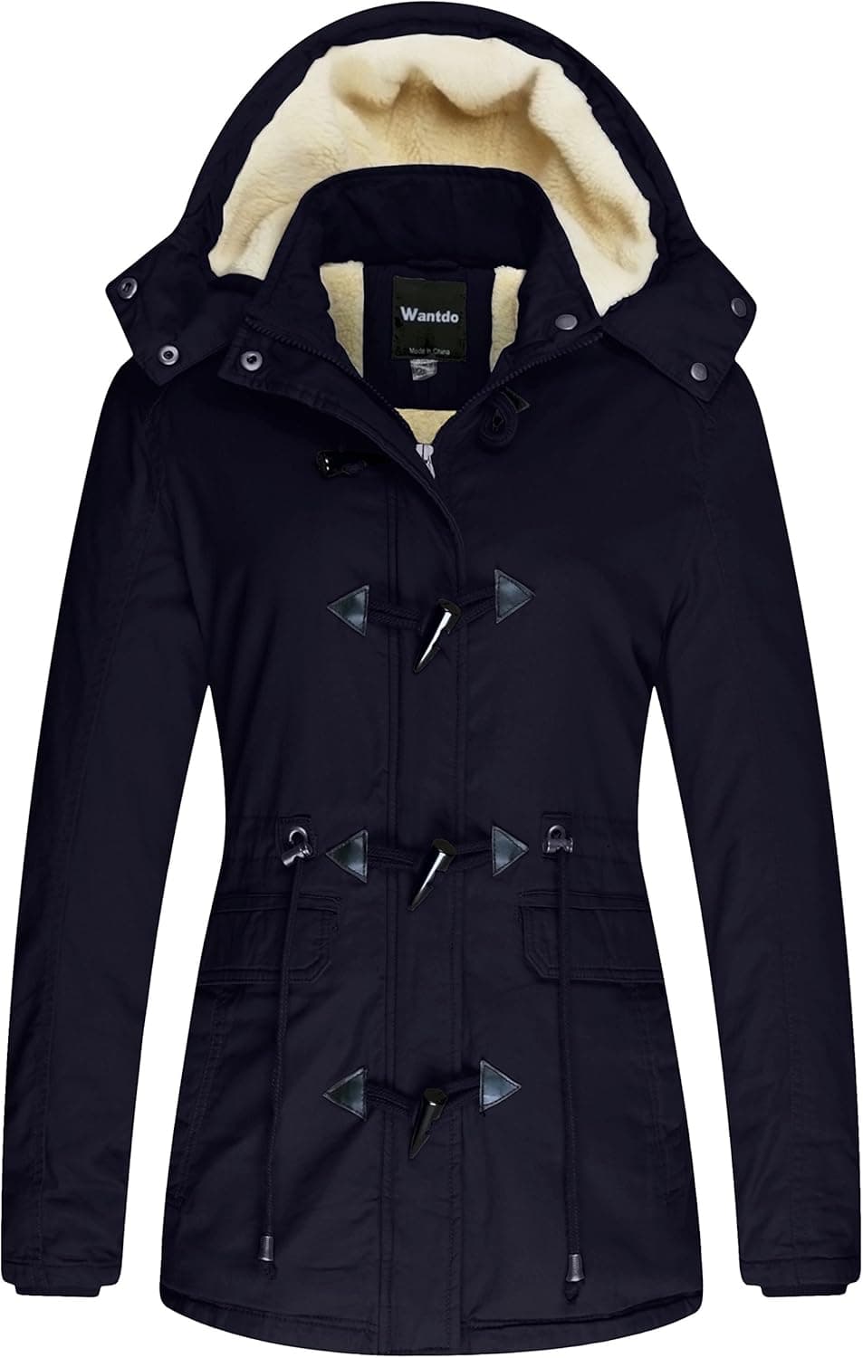 Wantdo Women's Winter Thicken Jacket Cotton Coat with Removable Hood