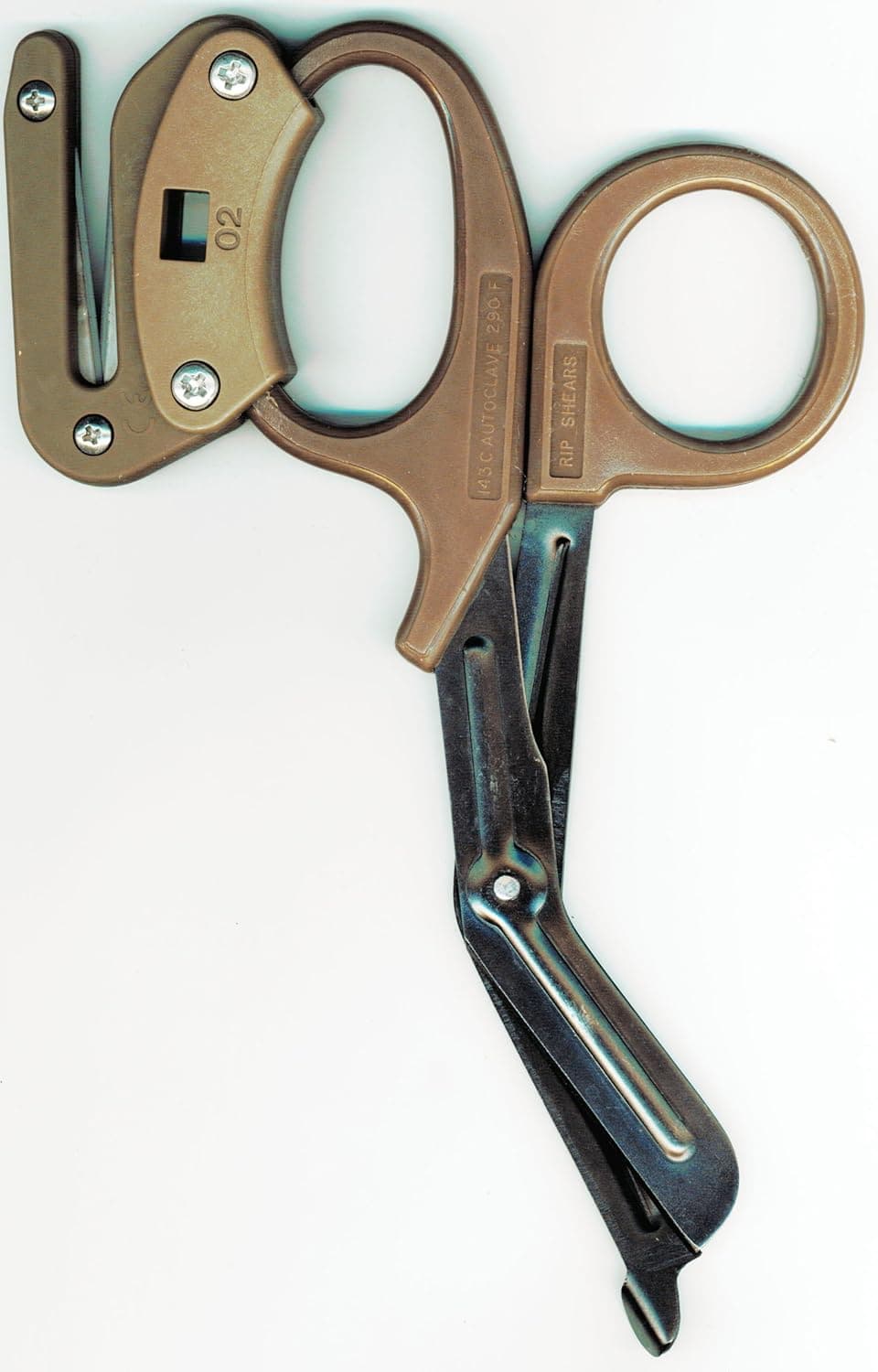 Rip Shears Trauma Shears with Ripper Desert Tan New Version with Oxygen Wrench