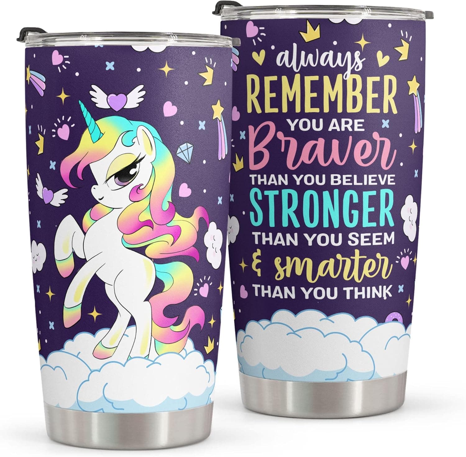 Macorner Valentines Day Gifts for Kids - Stainless Steel Tumbler 20oz - Unicorn Birthday Gifts for Girls Women & Christmas Gifts For Daughter Girls Sister - Gifts For Mom Nana Wife Her