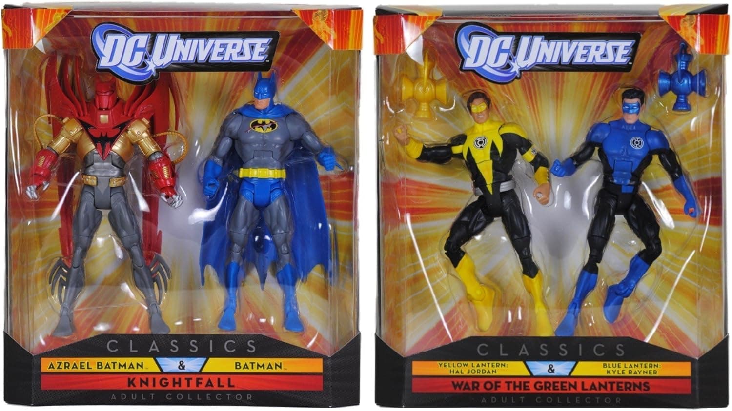 DC Universe Azrael Batman, Batman, Yellow Lantern & Blue Kyle Set of 4