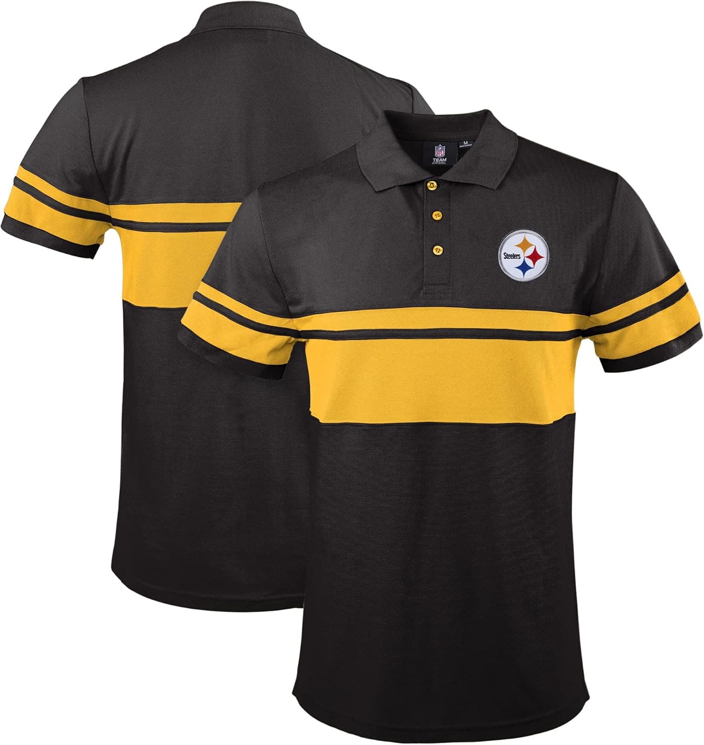 FOCO NFL Football Team Color Chest Stripe Men's Polo Shirt