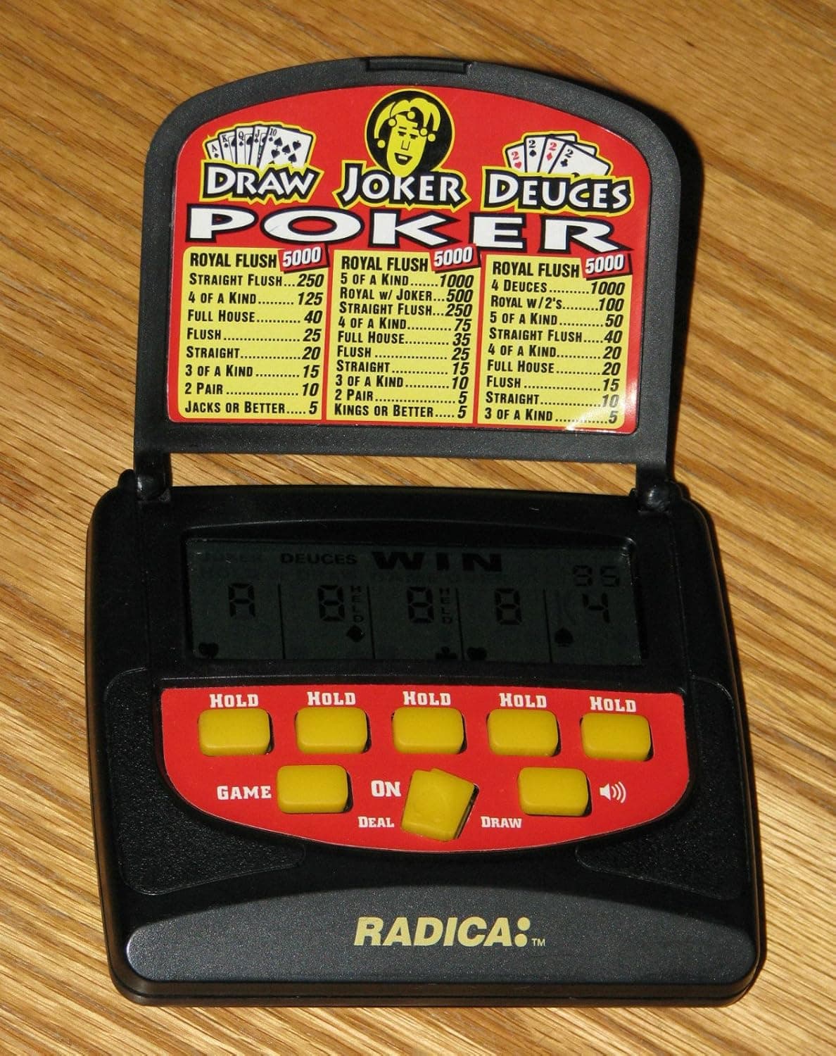 Radica Joker Deuces Draw Poker Royal Flush Model 2119 Electronic Game