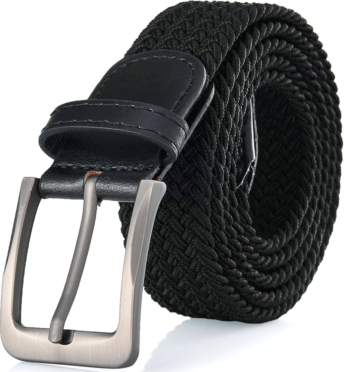 GALLERY SEVEN Woven Elastic Braided Belt For Men - Fabric Stretch Casual Belt
