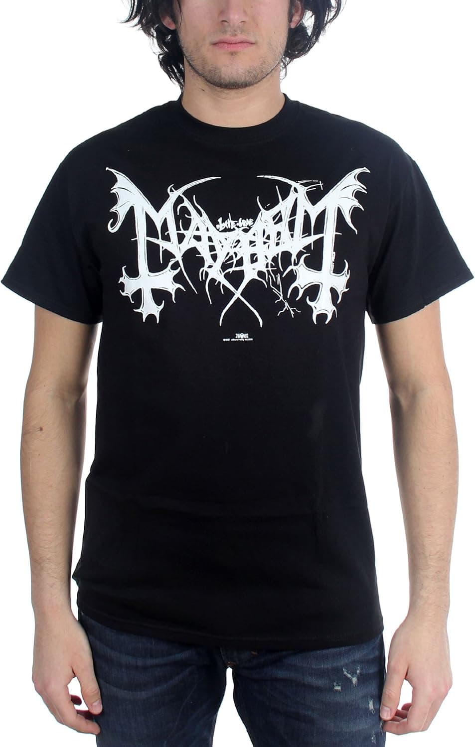 Mayhem - White Logo Legion Adult T-Shirt, Size: Medium, Color: Black