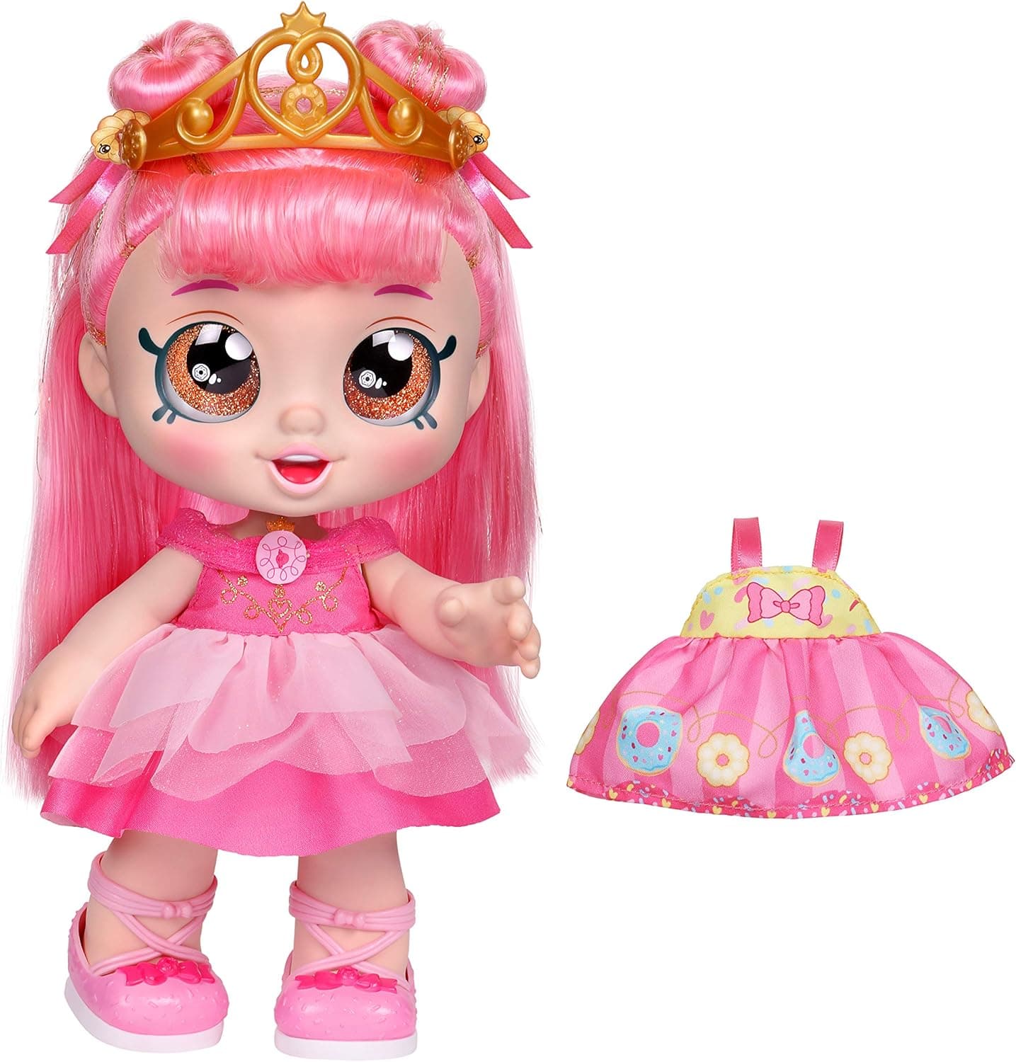 Kindi Kids Dress Up Friends - 10" Doll with 2 Outfits - Donatina Princess