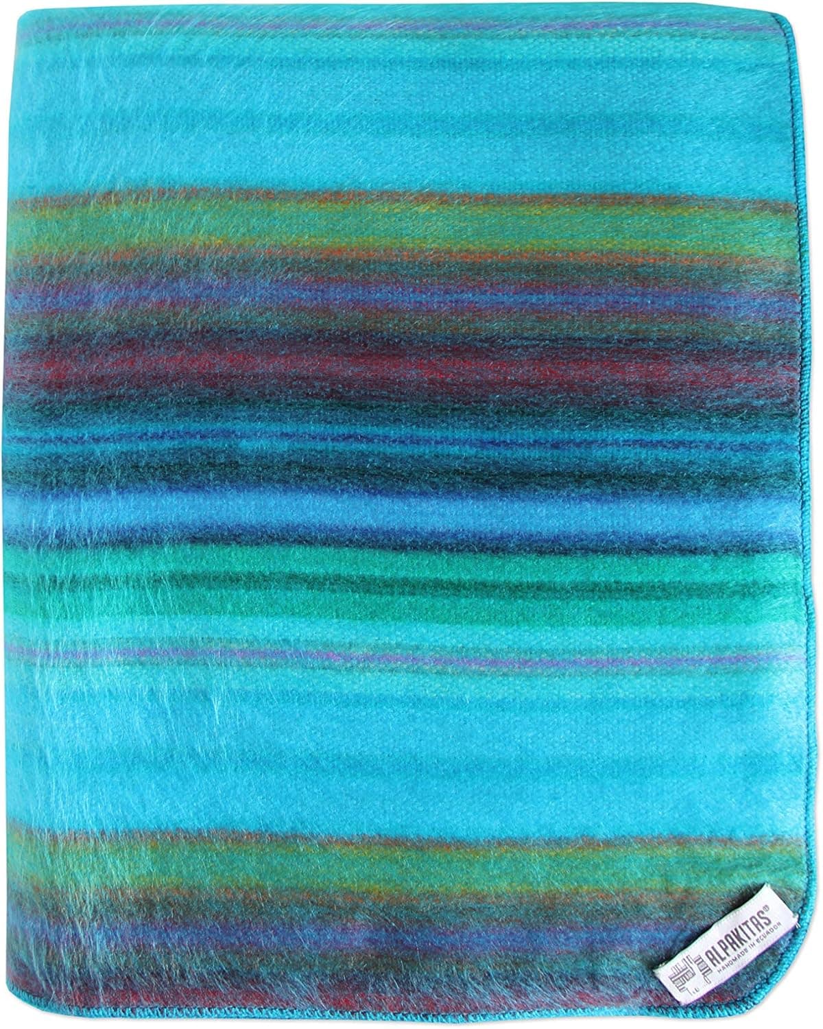 ALPAKITAS Alpaca Wool Blanket Throw | Large, Beautiful, Warm, Stripes | 64 x 45 inches | Ultra-Soft, Hypoallergenic and Breathable | Non-Itchy or Scratchy (White & Brown)