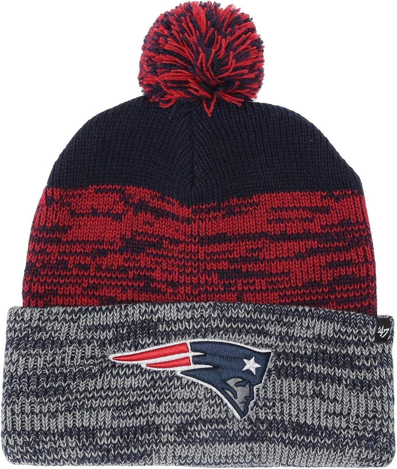 '47 Brand Static Fashion Cuff Beanie Hat with POM POM - NFL Premium Cuffed Winter Knit Toque Cap
