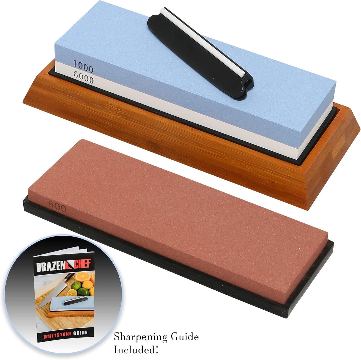 Whetstone Knife Sharpening Stone – NEW Upgraded 3 Grit Whetstone Knife Sharpening Kit