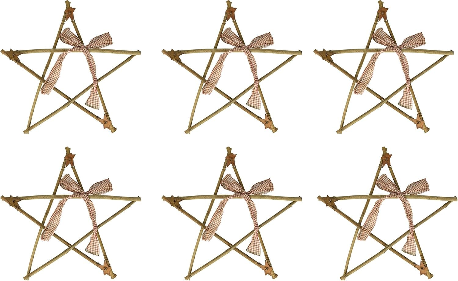 Craft Outlet Inc Craft Outlet 7" Twig Star Set of 6, Brown