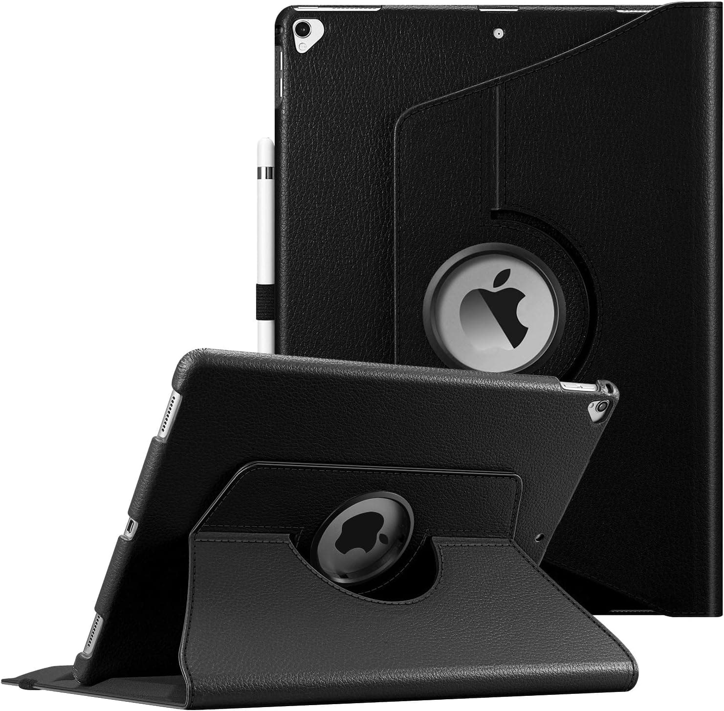 Fintie Rotating Case for iPad Pro 12.9-inch 2017/2015 (Old Model, 2nd & 1st Generation), 360 Degree Swiveling Stand Protective Back Cover, Supports Auto Wake/Sleep, Black
