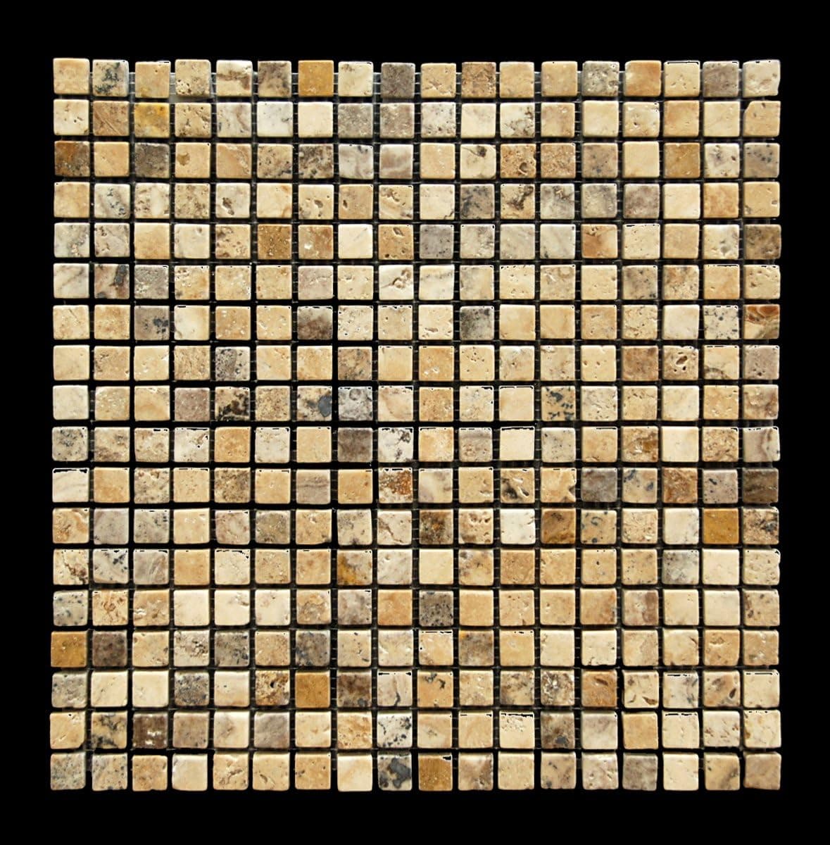 Philadelphia 5/8 X 5/8 Tumbled Travertine Mosaic Tile - Box of 5 sq. ft.