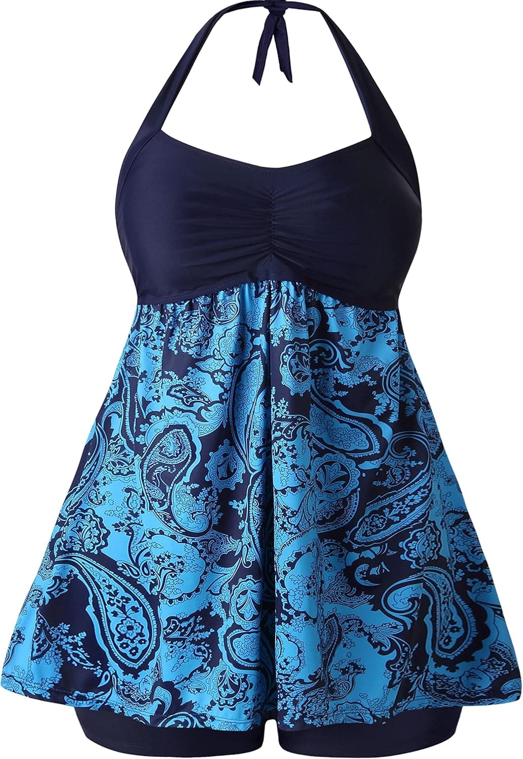 Plus Size Swimsuits for Women Two Piece Tankini Swimwear Bathing Suit Floral Print