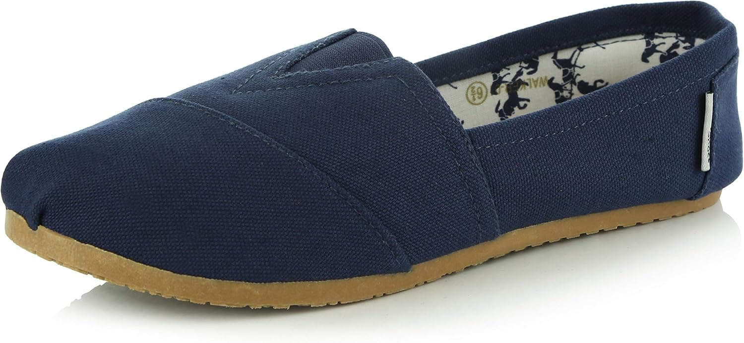 DailyShoes Women's Classic Flats Memory Foam Cushioned Soft Daily Slip-on Casual Sneaker Flat Shoes