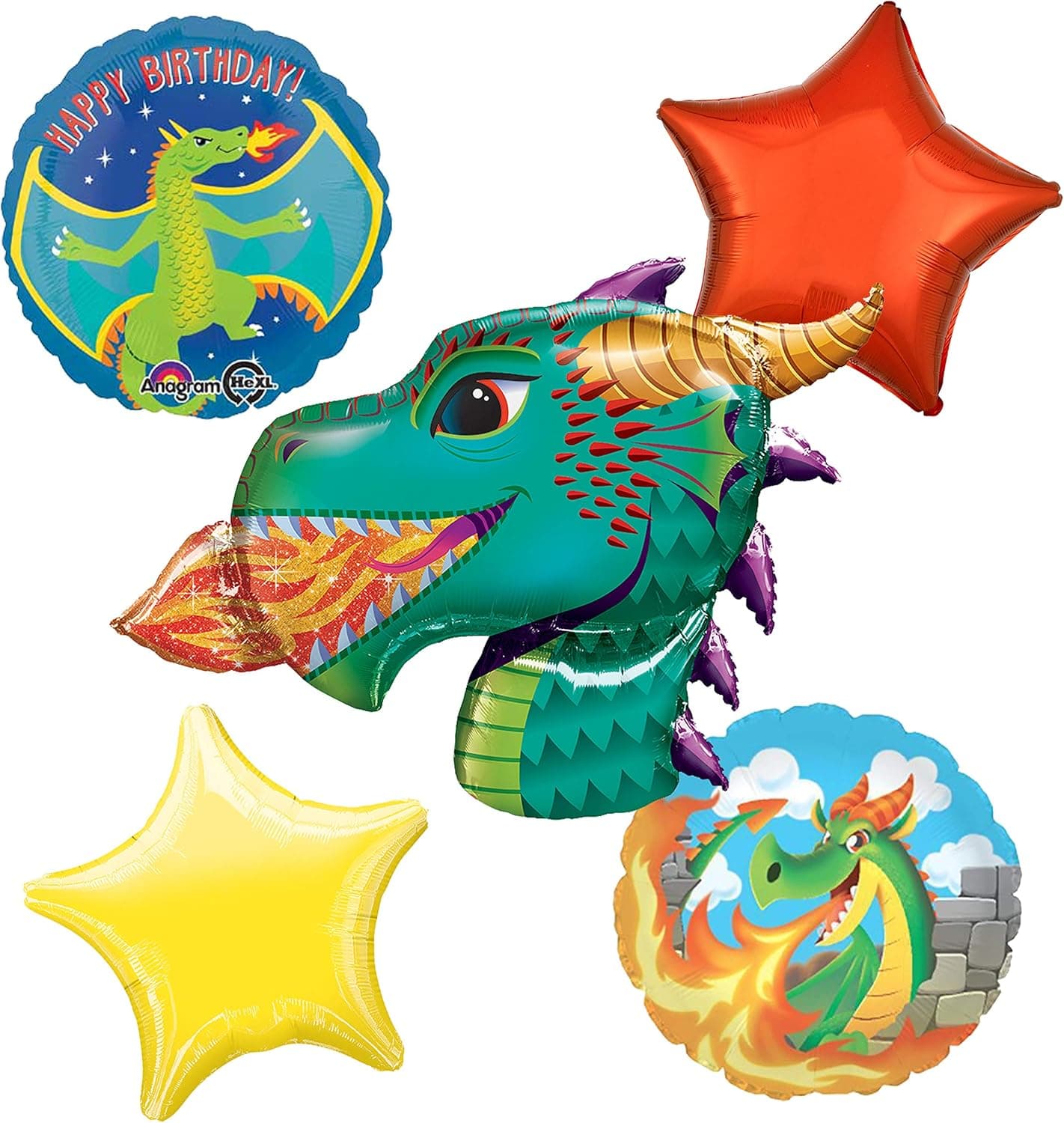 Fire Breathing Dragon Party Supplies Balloon Bouquet Decorations