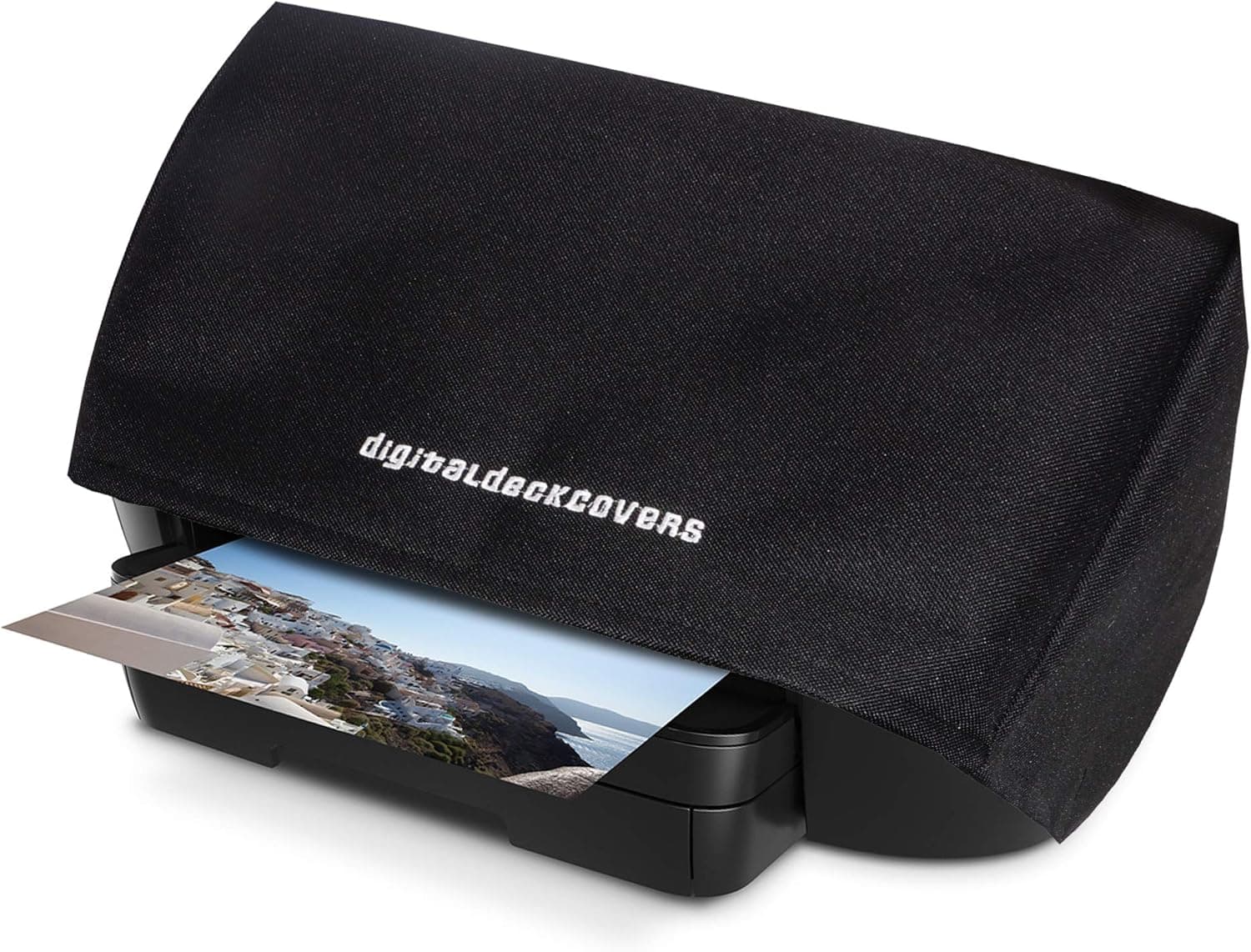DigitalDeckCovers Printer Dust Cover & Protector for HP Envy 7640 / 7644 / 7645 / 7655 / 7822 / 7855 / 7658 / 7864 [Antistatic, Water Resistant, Heavy Duty Fabric, Black]