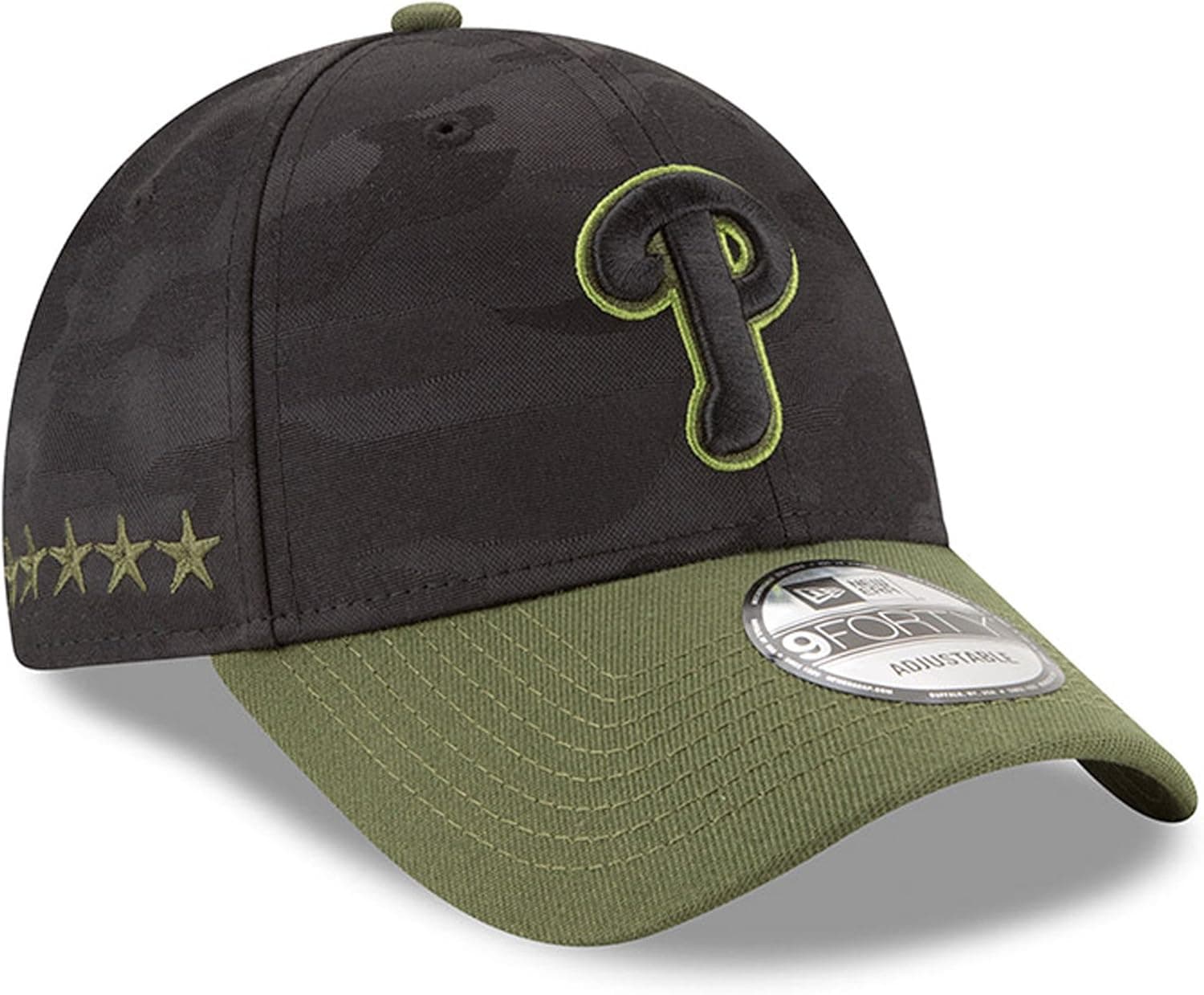 New Era Philadelphia Phllies 2018 Memorial Day 9FORTY Adjustable Hat – Black, Olive