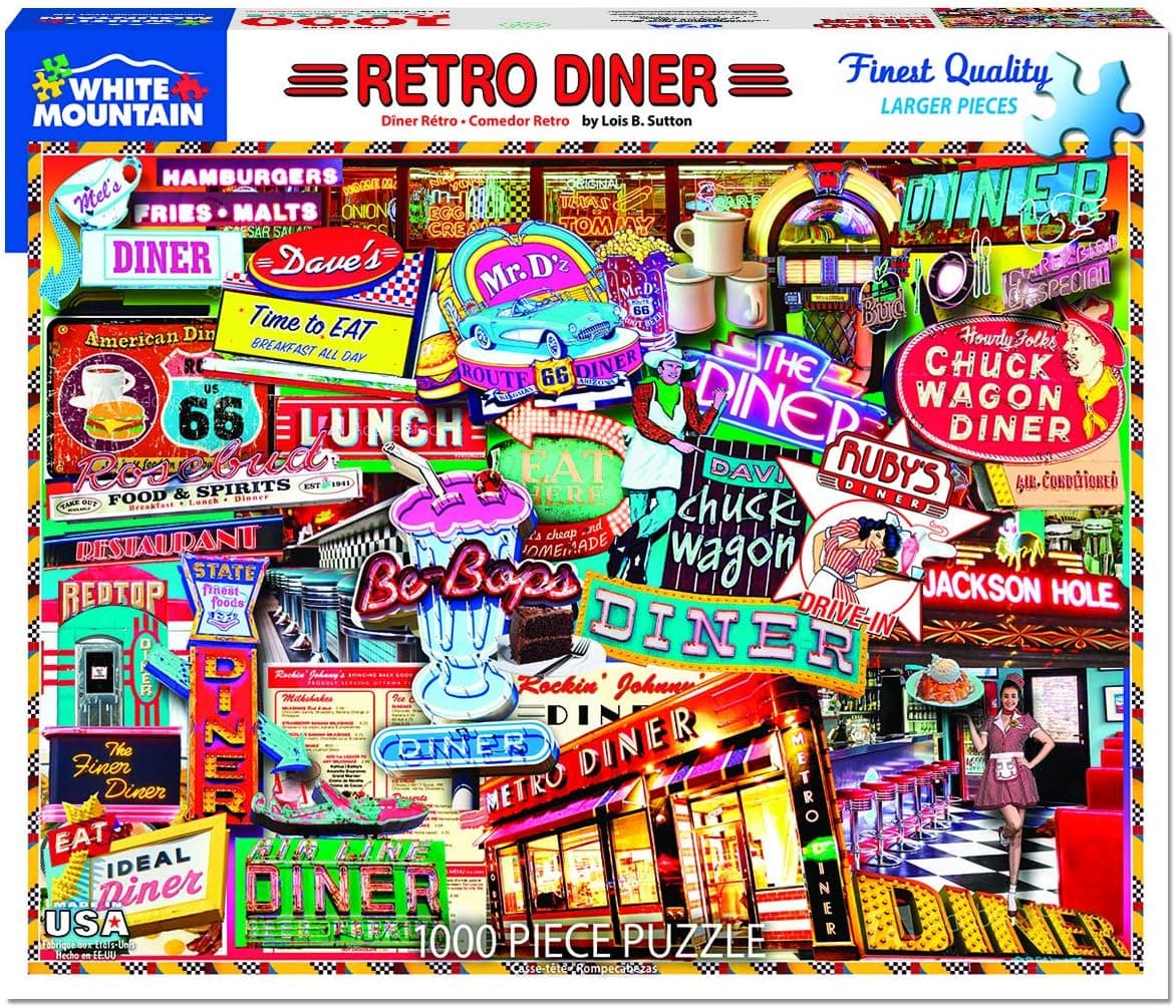 White Mountain Puzzles Retro Diner - 1000 Piece Jigsaw Puzzle