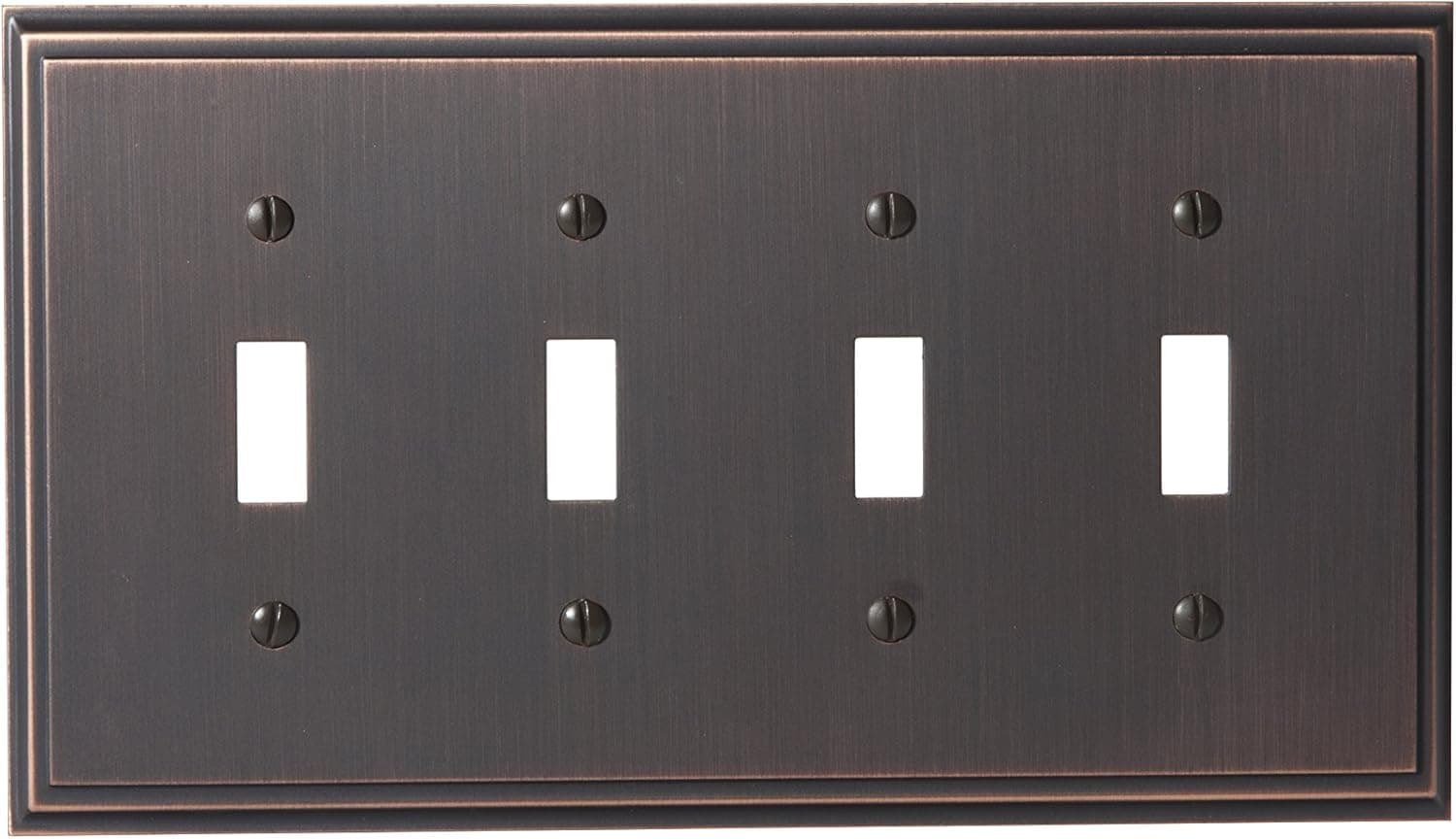 Amerock BP36517ORB Mulholland 4 Toggle Wall Plate - Oil-Rubbed Bronze