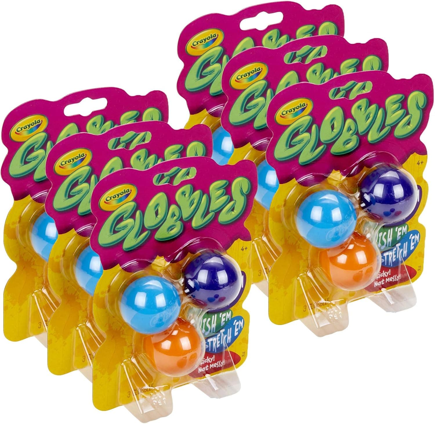 Crayola Globbles Squish Toys, Assorted Colors, 3 Per Pack, 6 Packs