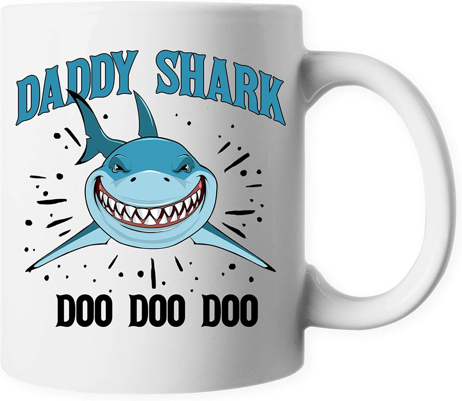 Promotion & Beyond Daddy Shark Family Ceramic Coffee Mug Tea Cup PB170, White