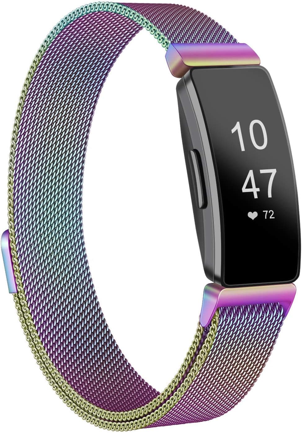 Amzpas Bands Compatible with Fitbit Inspire 2 & Fitbit Inspire HR & Fitbit Inspire & Fitbit Ace 2, Breathable Stainless Steel Loop Mesh Magnetic Adjustable Wristband for Women Men(Small,Colorful)