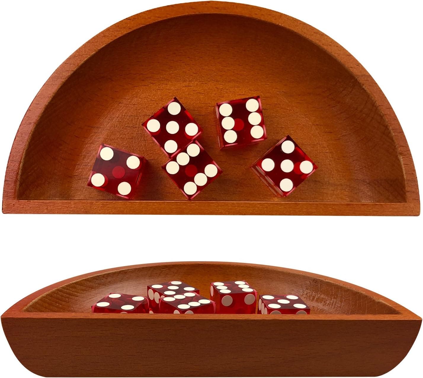 Yuanhe Craps Dice Boat Tray-Wood Casino Dice Storage Pouch for Craps Game