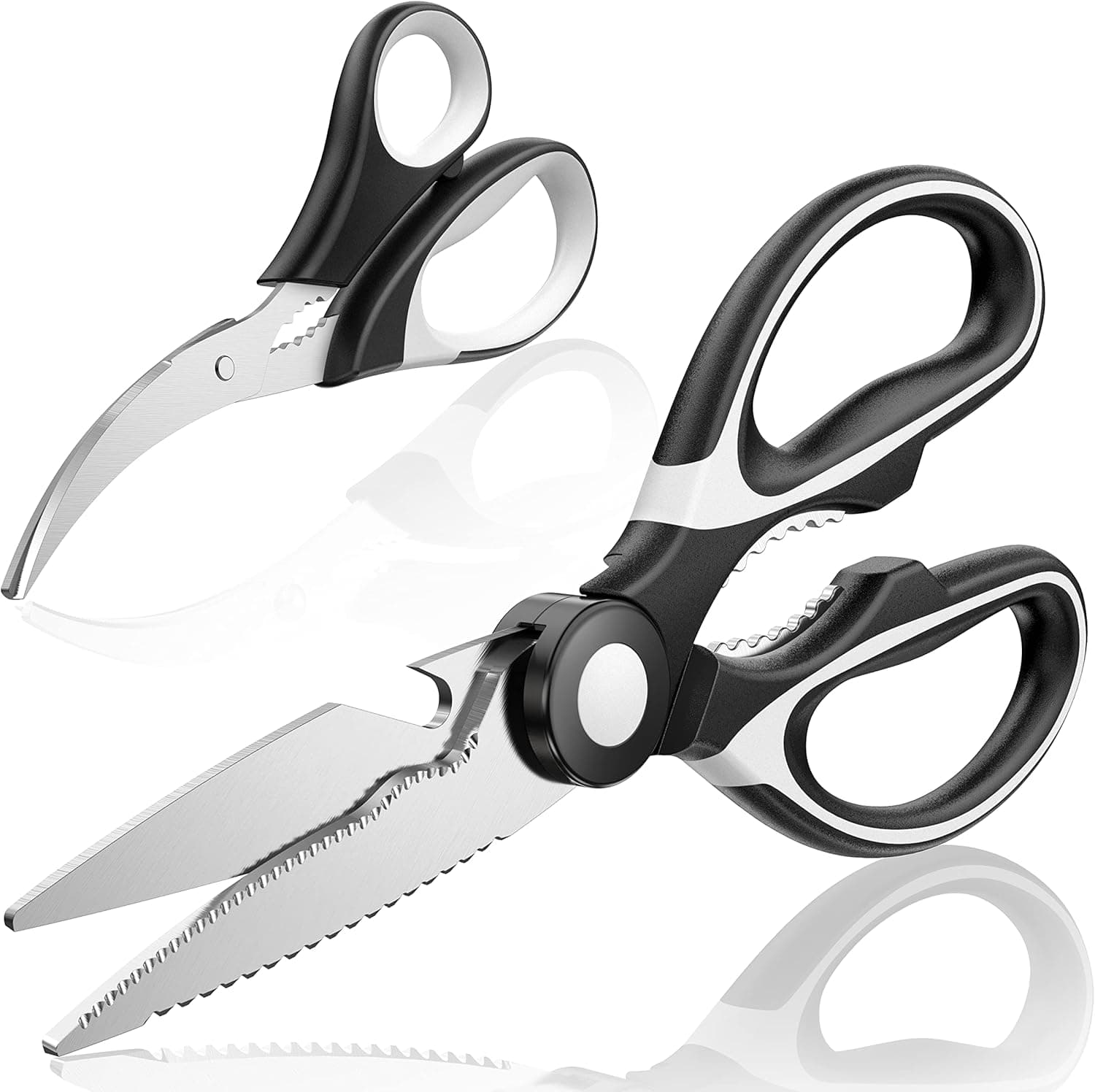 Kitchen Shears - Includes Seafood Scissors -Kitchen Scissors Household Barbecue Scissors Poultry Shears, Food Cooking Scissors All Purpose Stainless Steel Utility Scissors B0B1J1BK76