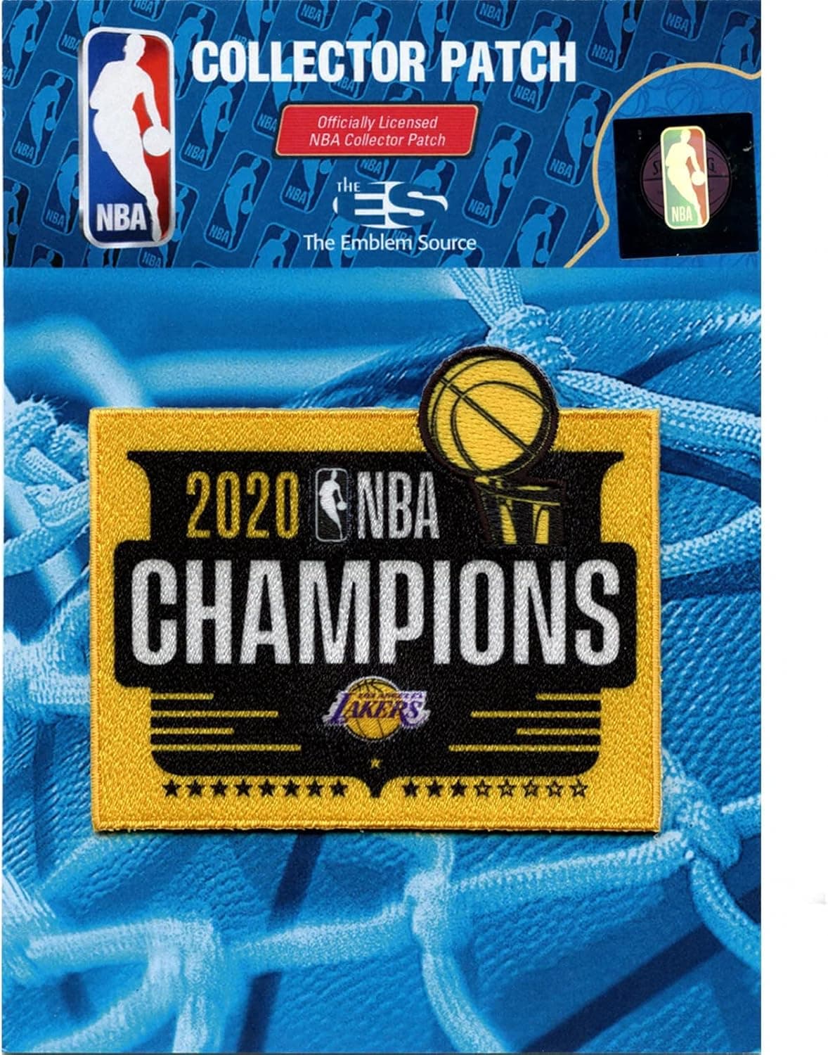 Emblem Source 2020 NBA Finals Champions Los Angeles Lakers Trophy Square Patch, Yellow, Measures Approximately: 3 Wide by 2.65 Tall