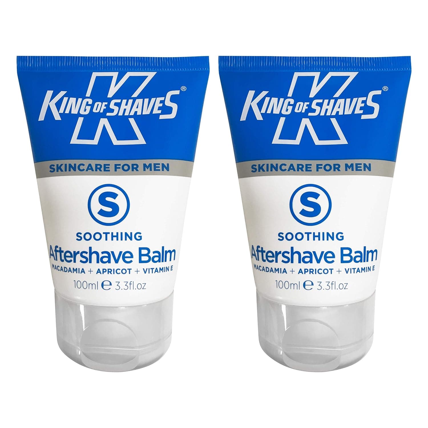 King of Shaves Soothing Aftershave Balm, Post Shave For Men 100ml TWIN PACK