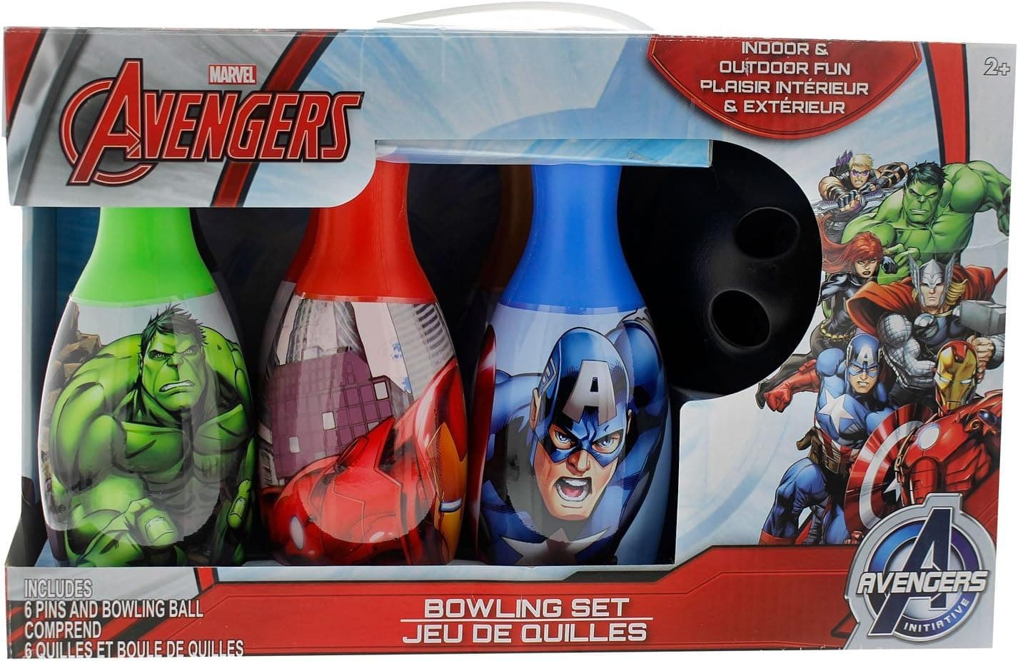 Avengers Bowling Set - Includes 6 Pins and Bowling Ball - Styles May Vary