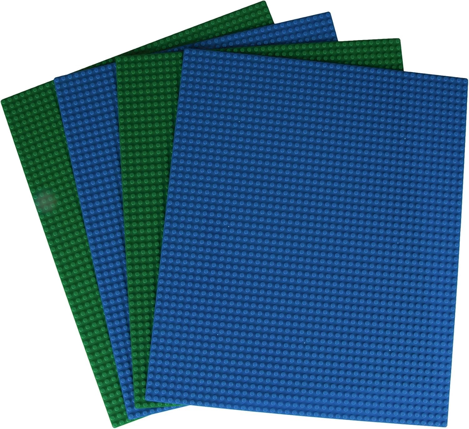 Strictly Briks Classic Baseplates, for Building Bricks, Bases for Tables, Mats, and More, 100% Compatible with All Major Brands, Green and Blue, 12 Pack, 16x16 Inches