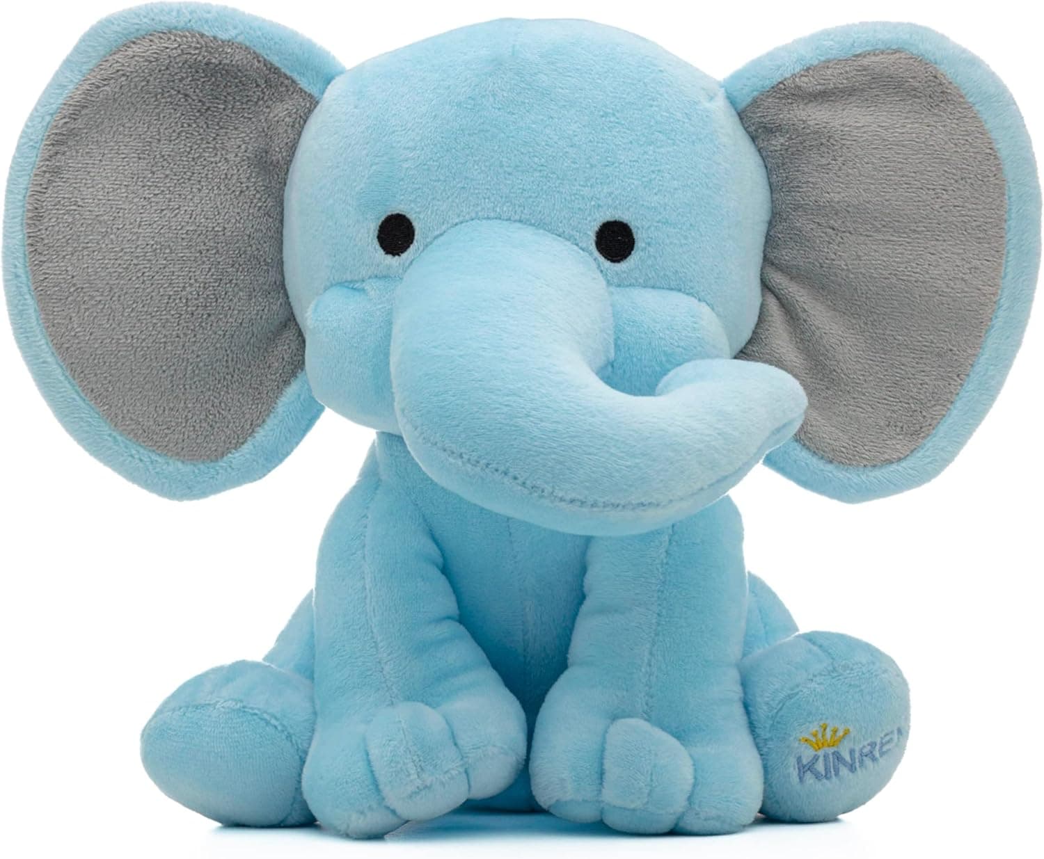 KINREX Elephant Stuffed Animals – Stuff Animal Plush Toy for Babies Girls Boys, Elephants Plushie Teddy Bear Toys for Birth Stats Baby Shower Infant Newborn Boy & Girl, Blue Measures 9 Inches