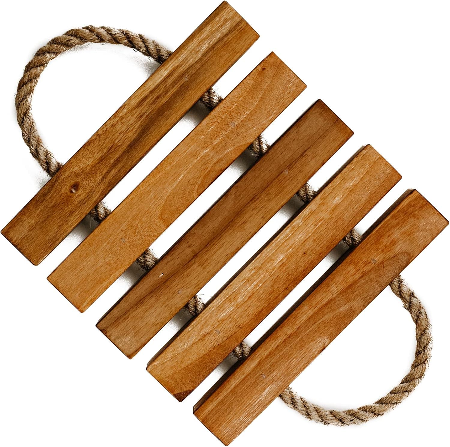 Handmade Trivet Walnut Wooden for Hot Dishes, Pots, Pans, Teapot and Tabletop, Non-Slip, Heat Resistant, Kitchen Counter Accessories