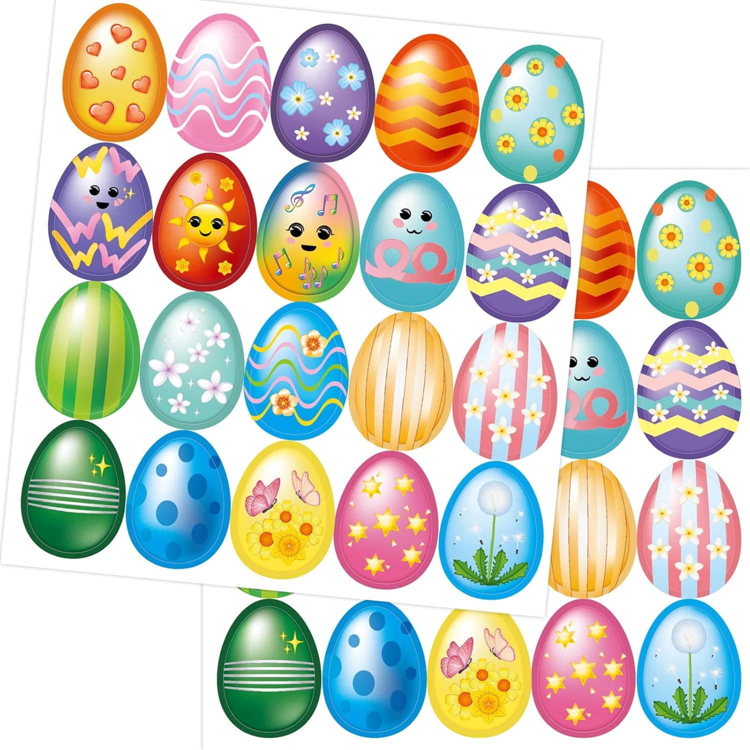 Emoji Easter Egg Stickers for Kids 200PCS Easter Sticker 10 Sheets Easter Day Party Decoration Supplies