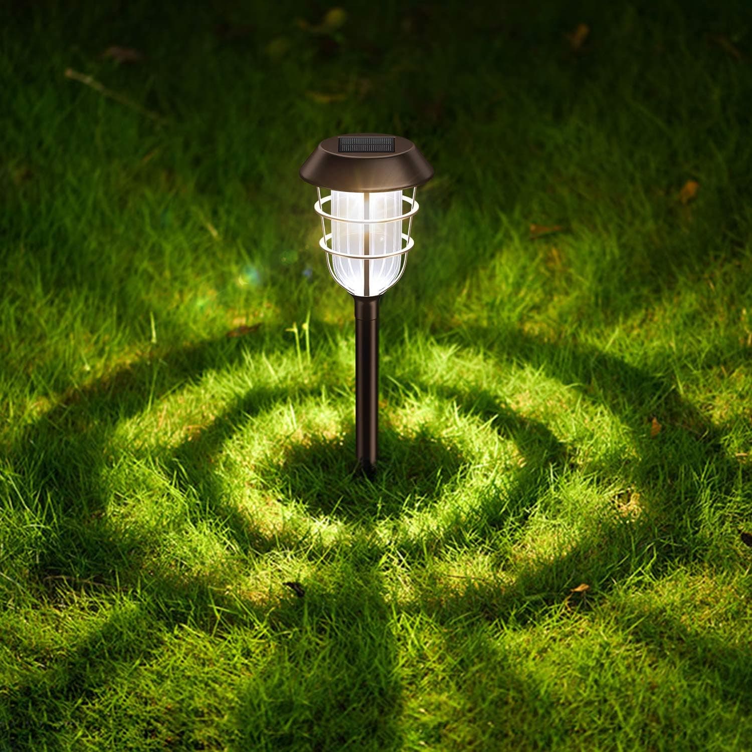 KOOPER Solar Light Outdoor Pathway, Solar Powered Garden Lights, Rust Metal Waterproof Led Path Lights for Patio, Lawn, Yard, Walkway (1 Pack)