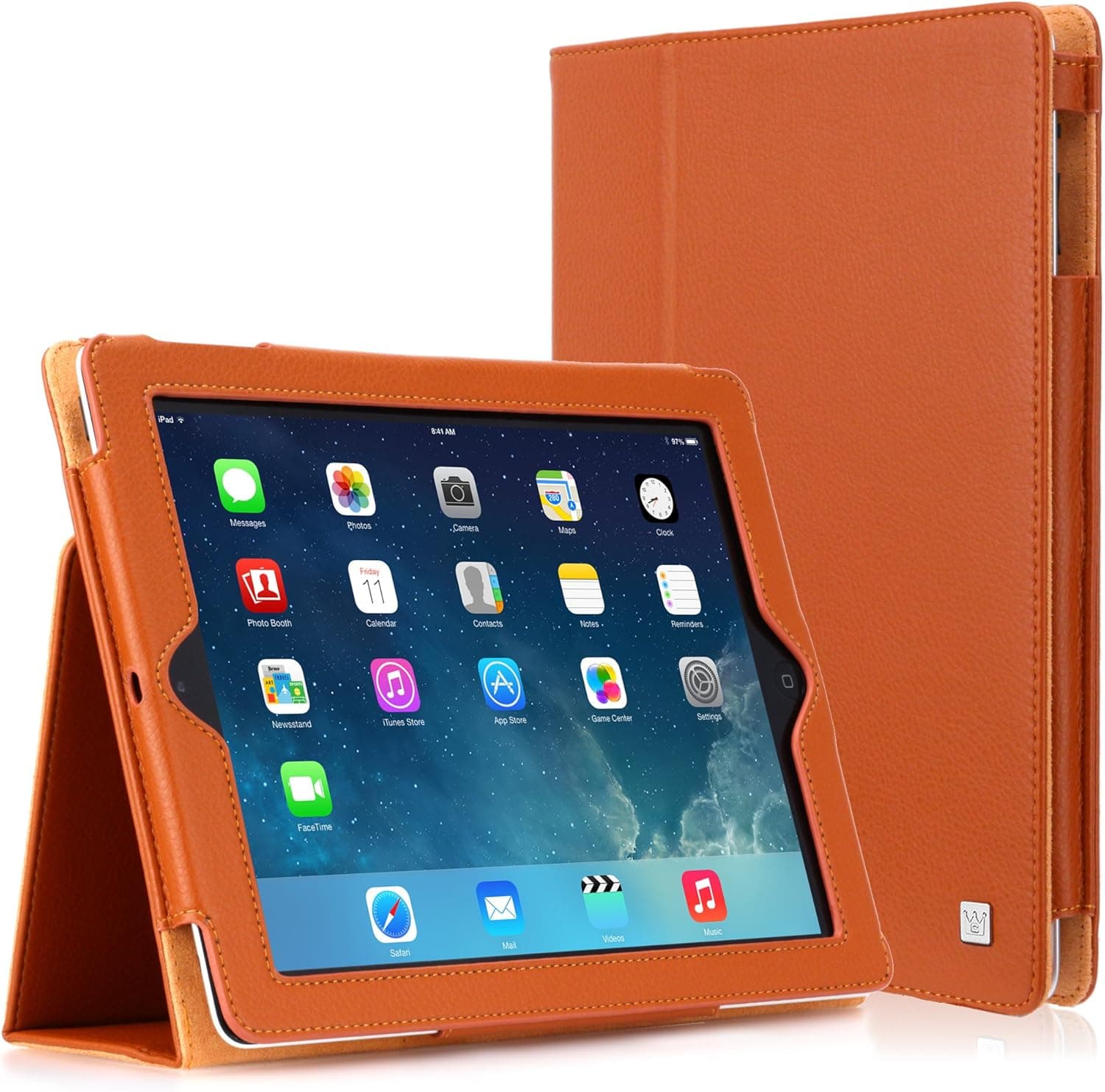 CaseCrown Bold Standby Case (Orange) for the new iPad & iPad 2 (Built-in magnet for sleep / wake feature)