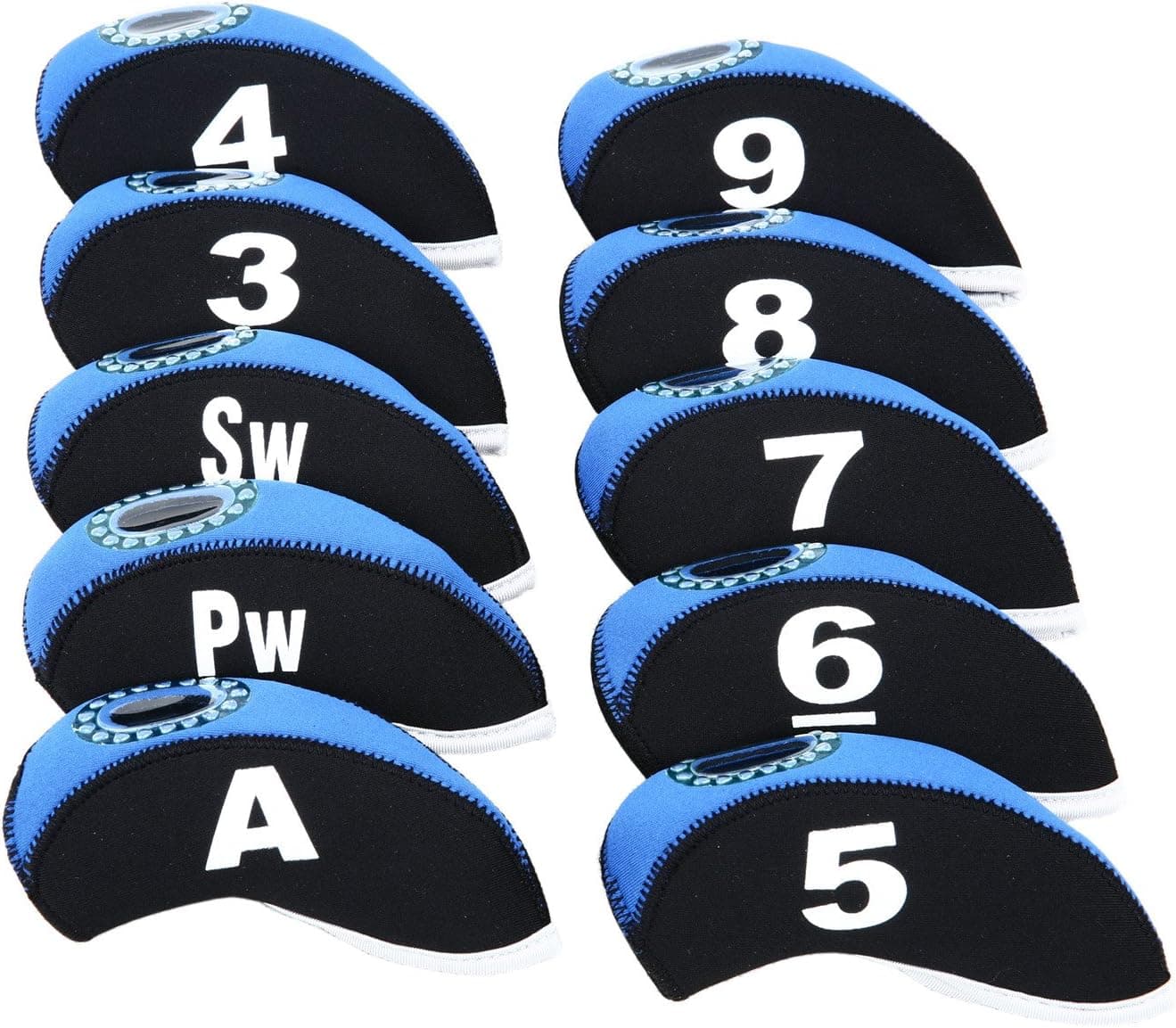 Sword &Shield sports 10pcs/Set Golf Iron Club Head Covers with Numbers Neoprene Top Window Iron Covers