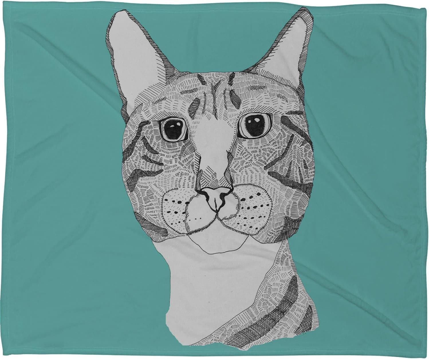 Deny Designs Casey Rogers Tabby Cat Fleece Throw Blanket, 60 x 80